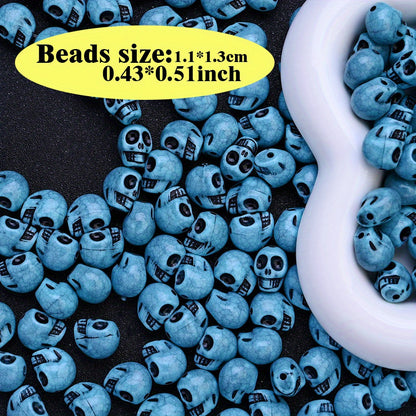 200pcs/set 11x13mm Skull Head Beads
