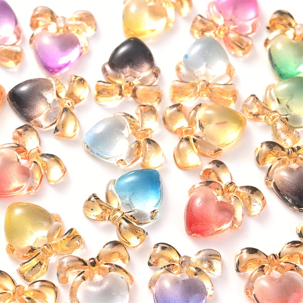 Heart Bow Acrylic Beads