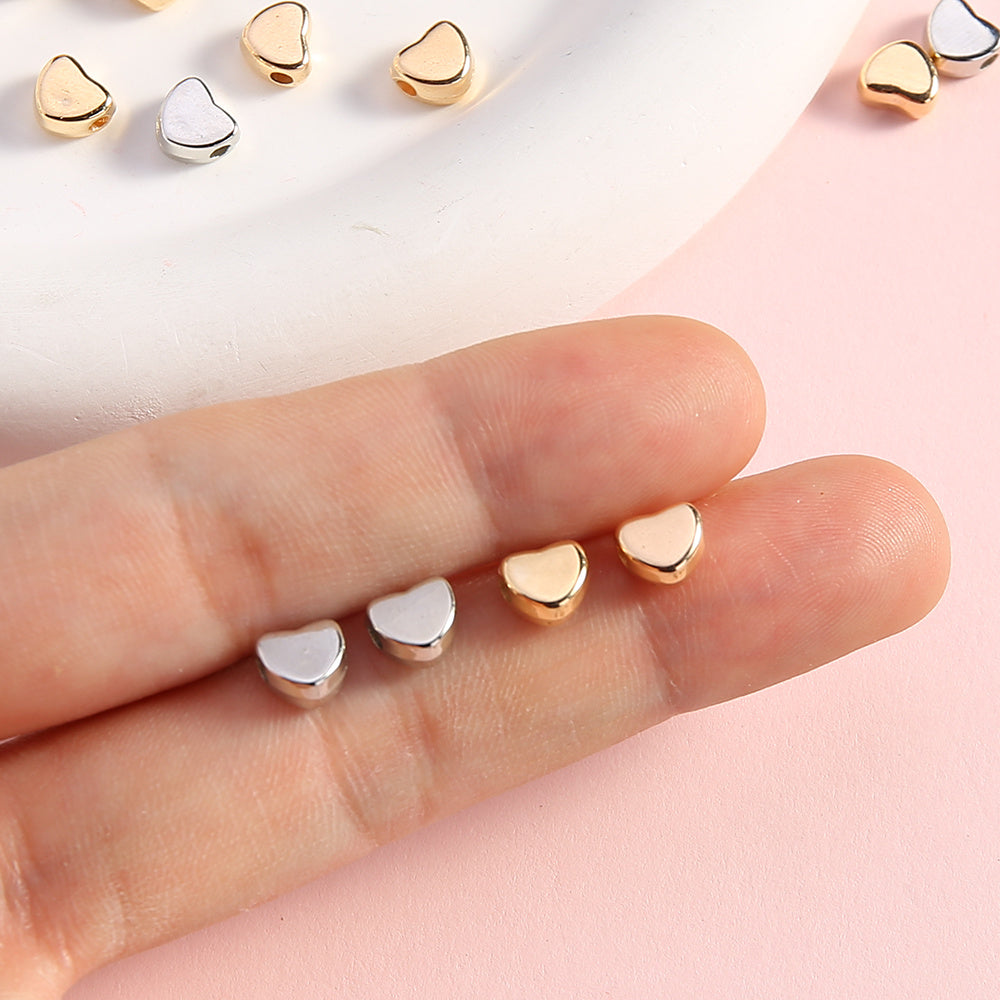 50pcs Heart-Shaped Acrylic Love Spacer Beads