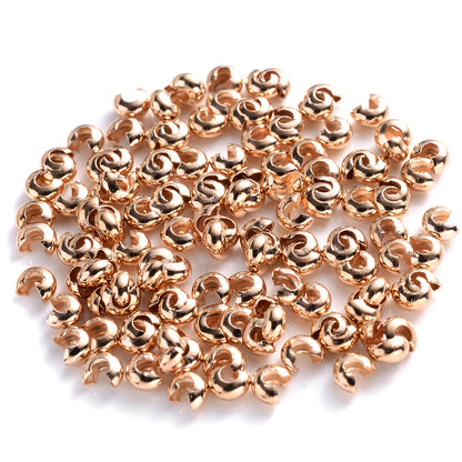 100pcs Copper Round Crimp Cover Beads