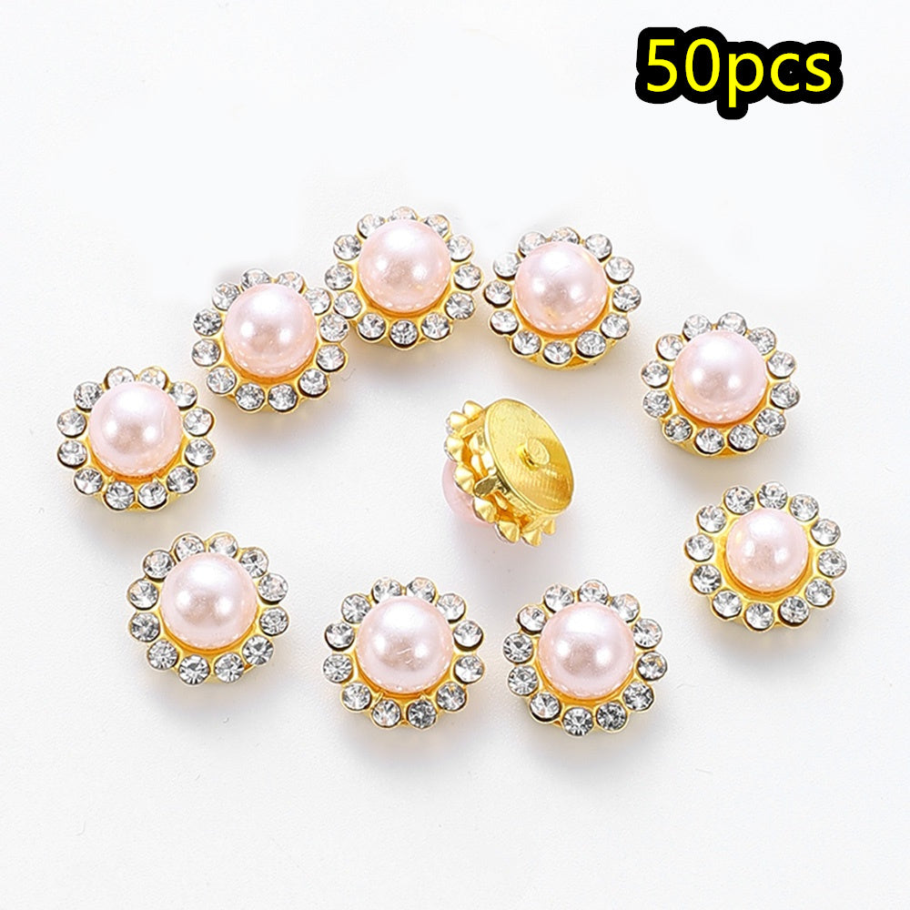 Flower Rhinestone Pearl Cabochons