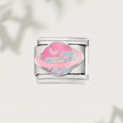 Space-Themed Stainless Steel Bead