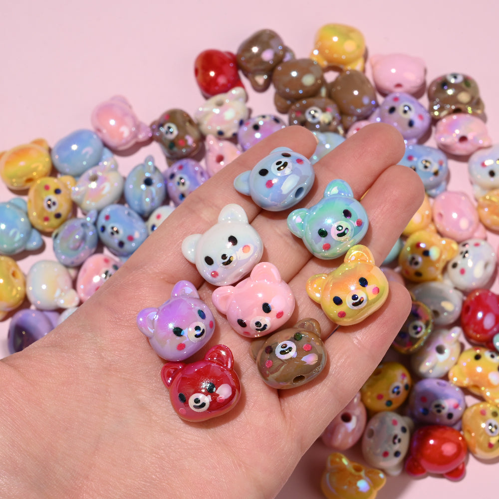 Shiny UV Bear Head Beads