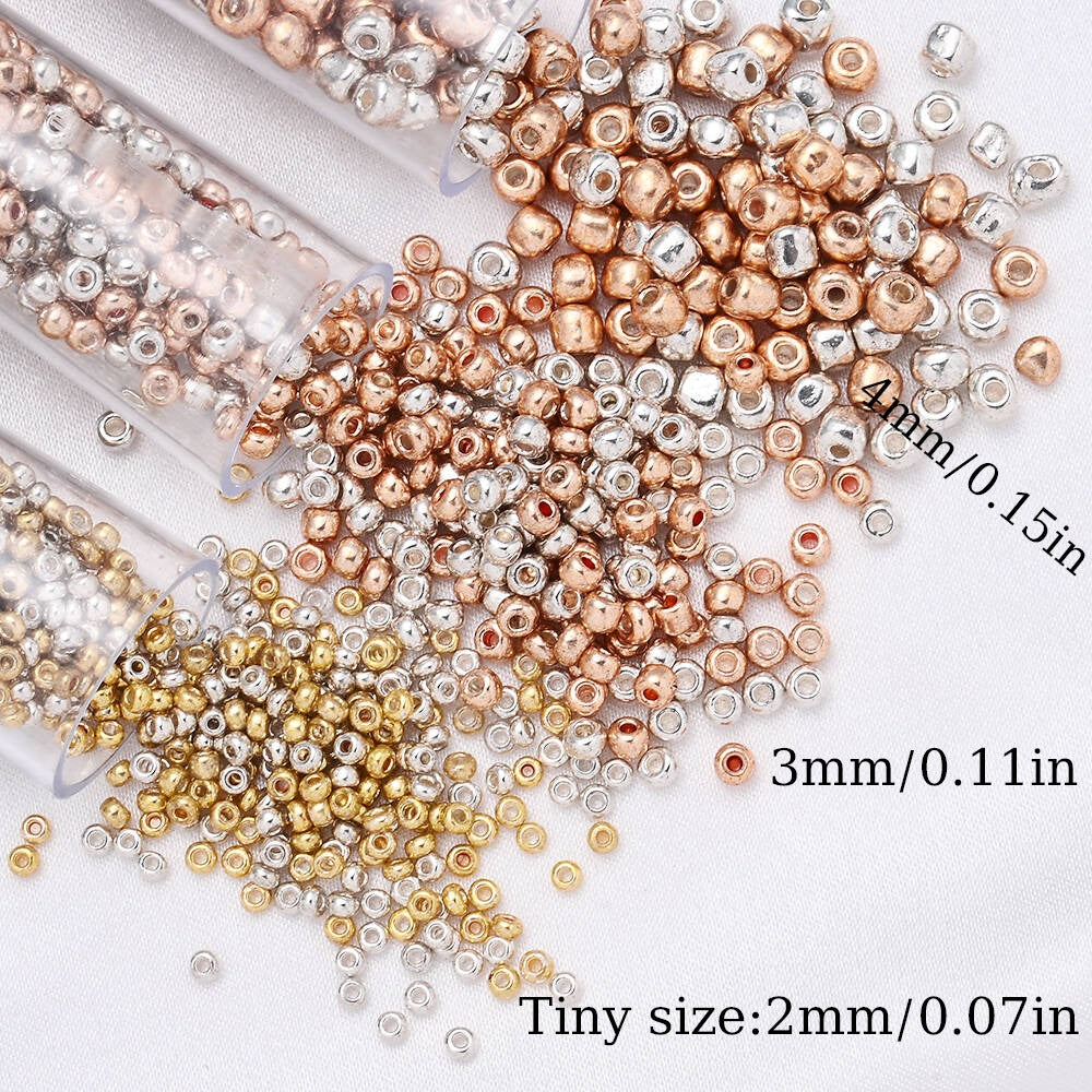Gold and Silver Glass Seed Beads