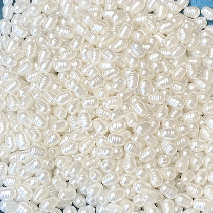 100/200PCS White Oval Acrylic Spacer Bead Set