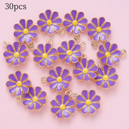 Color Block Daisy Enamel Charms