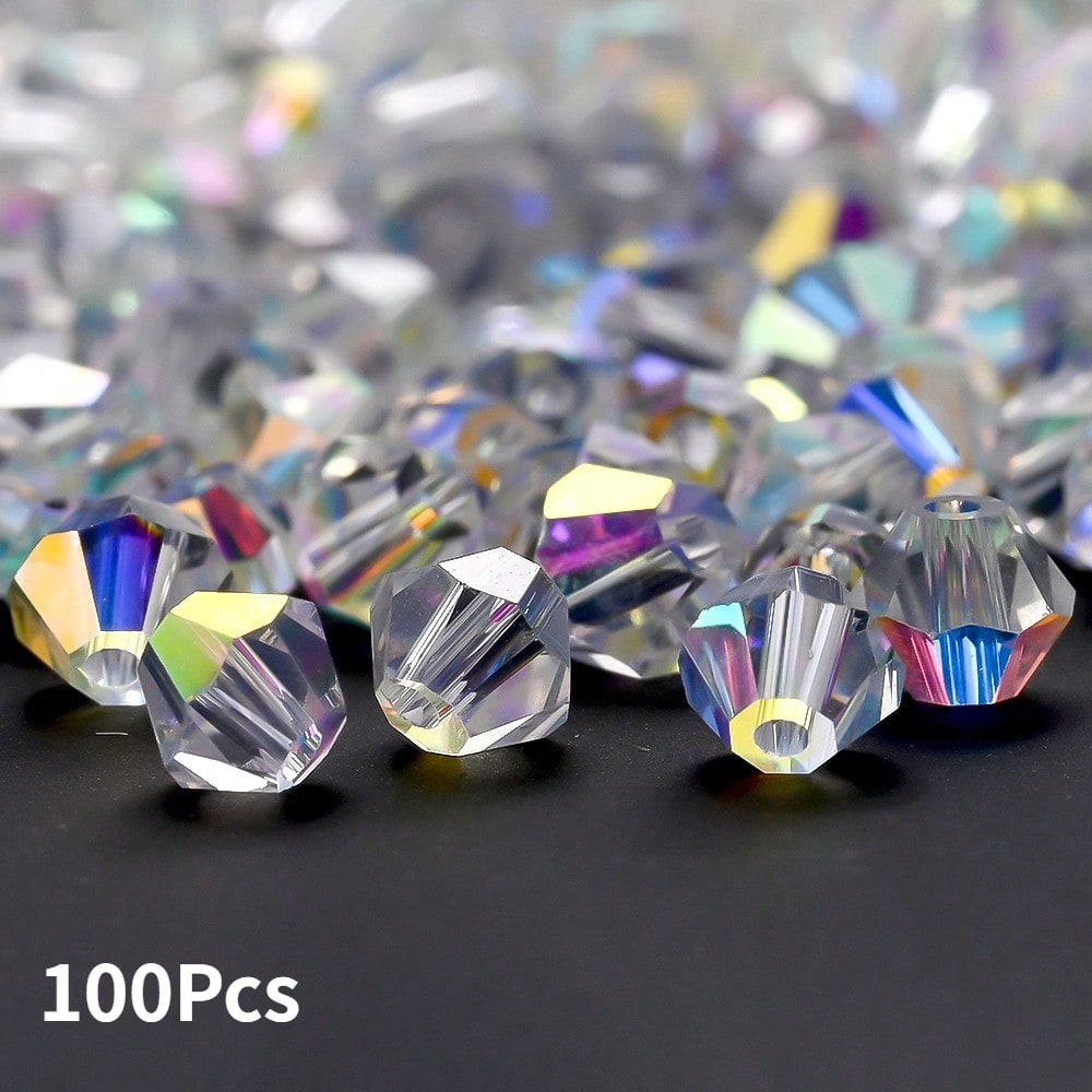 3/4 mm AB Glass Rhombus Beads