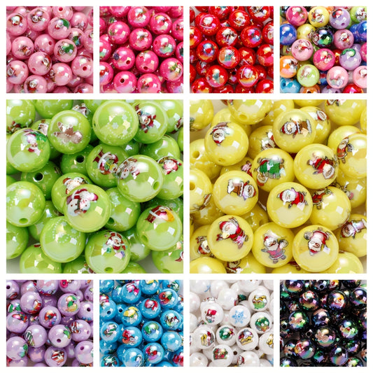 10pcs/set 16mm UV Plated Acrylic Bubblegum Beads