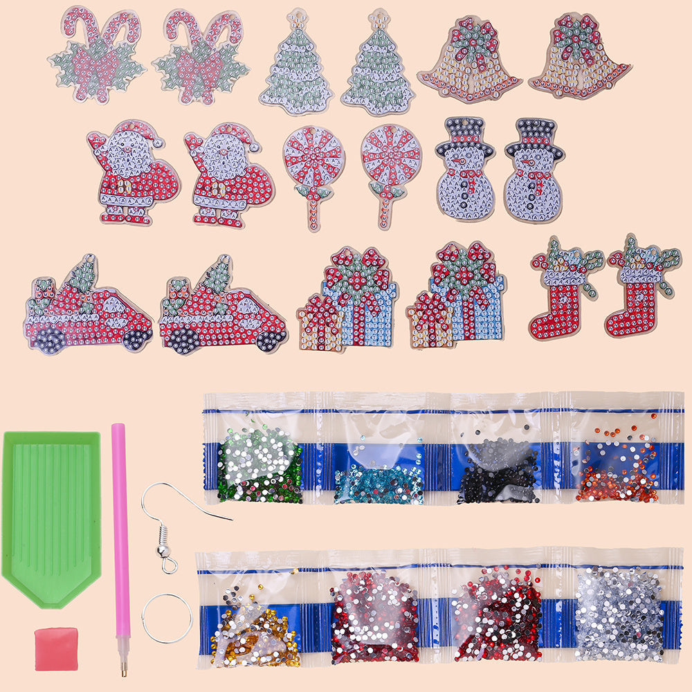 Acrylic Christmas Diamond Painting Earrings Set