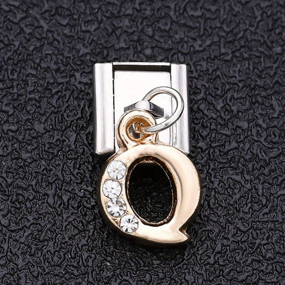 1PC Rhinestone A-Z Letter Modular Bracelet Charm Set