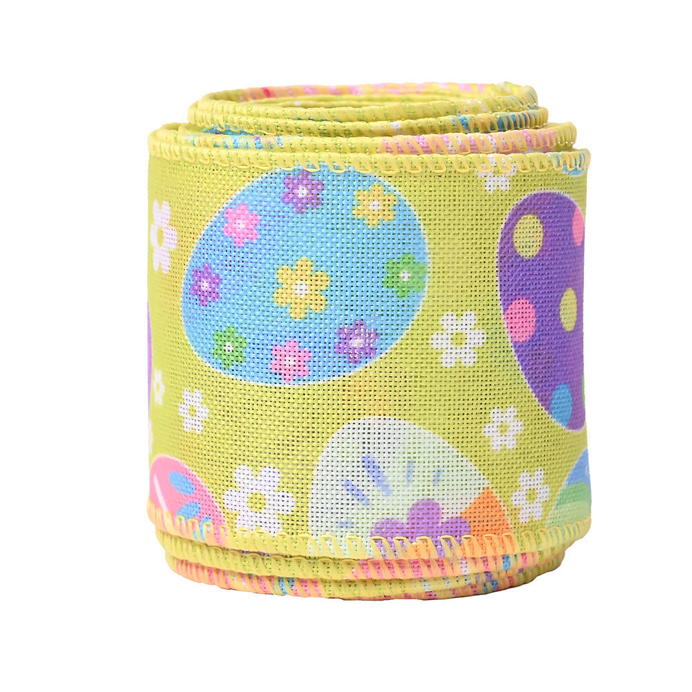 Easter Wired Edge Burlap Ribbon