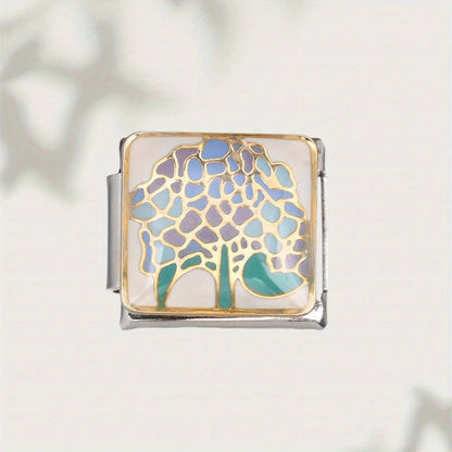 9mm Stainless Steel Italian Flower Charm Bead
