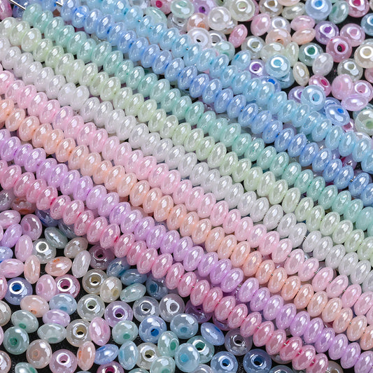 200-Piece 5 mm Glossy Ice Cream Glass Beads