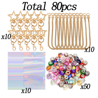 Star Beadable Keychain Set