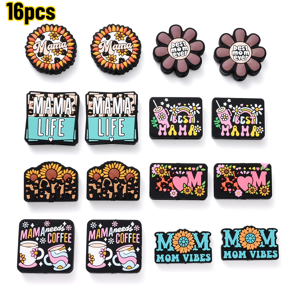 16-Piece Mom Silicone Bead Set