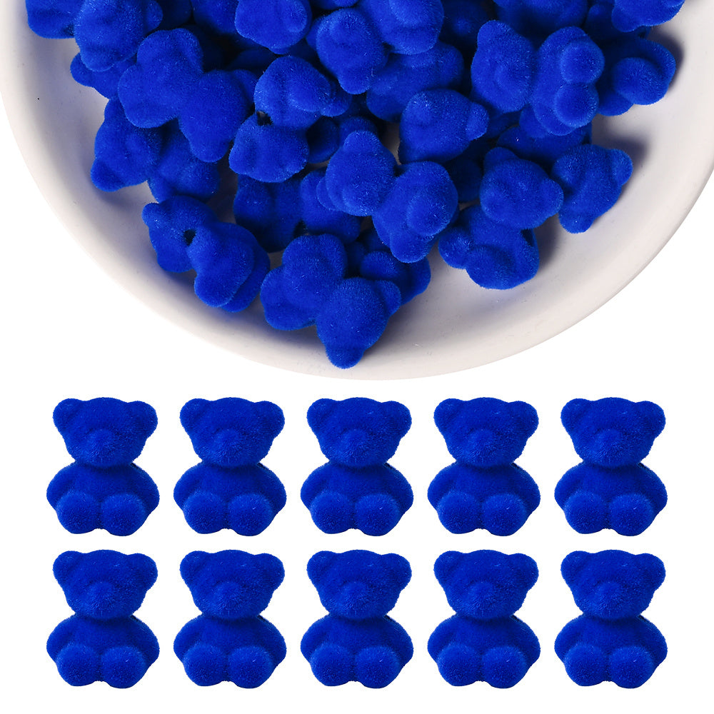 Resin Flocked Bowknot Beads