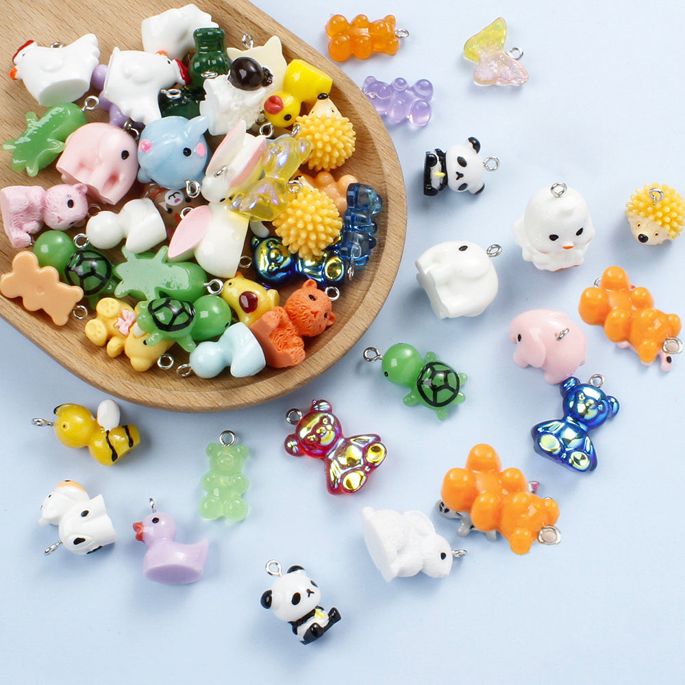 30-Piece Mixed Animal Resin Charms