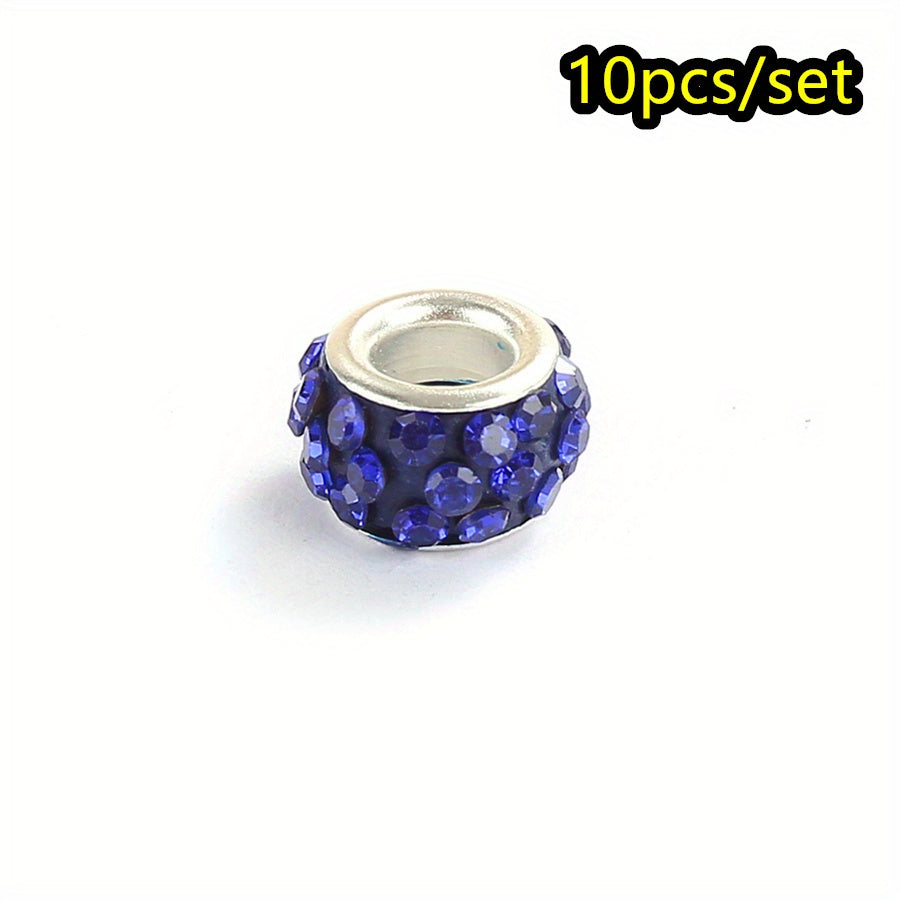 10pcs/lot Colorful European Style Rhinestone Spacer Beads