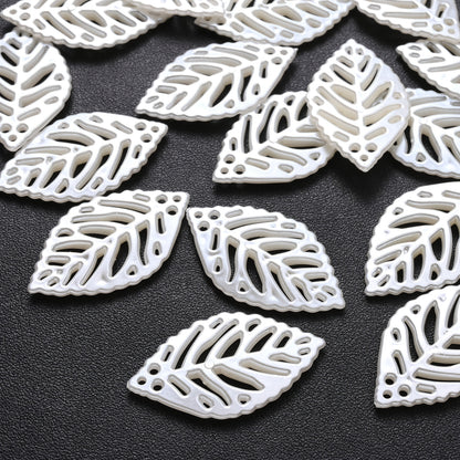 White Leaf Acrylic Beads