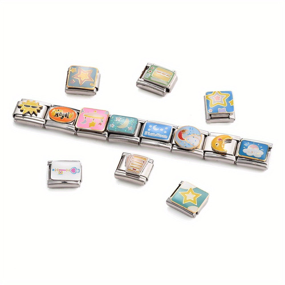 1pc Sun Star Moon Dark Cloud Television Charm Bead