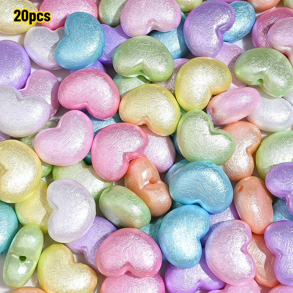 Macaron Matte Heart Spacer Beads
