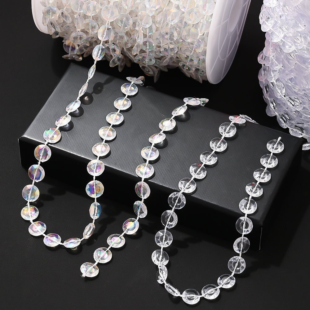 10m 10mm Transparent Acrylic Bead Chain Roll