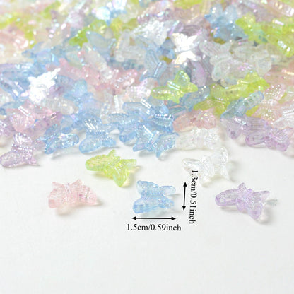 Green AB Acrylic Butterfly Beads