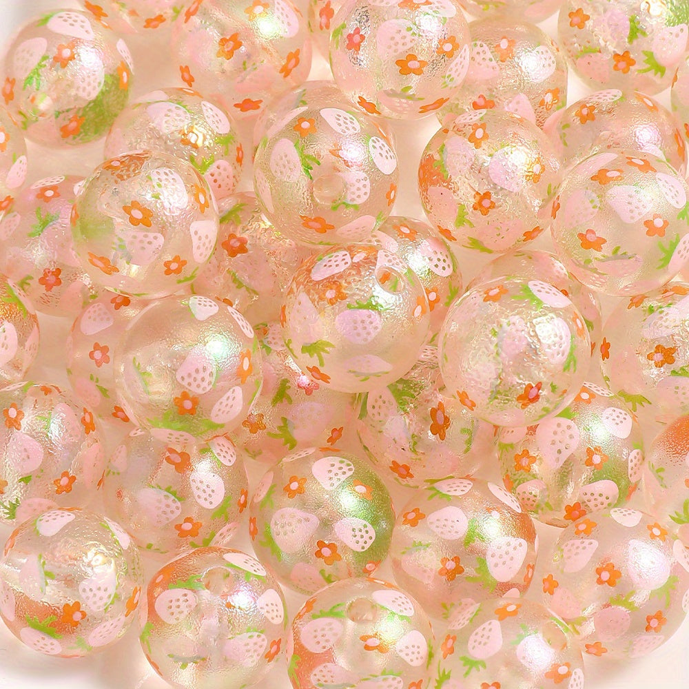Matte Strawberry Resin Beads