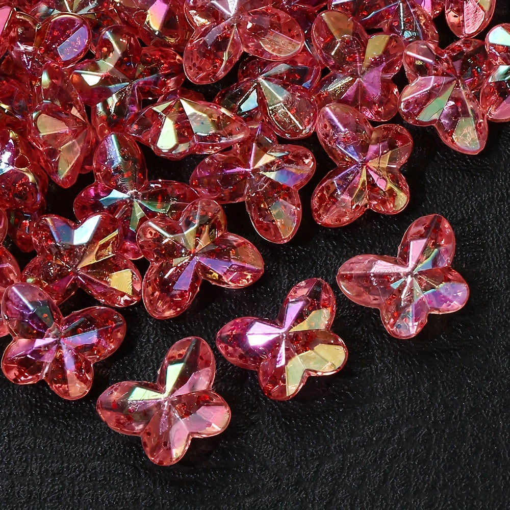 Vibrant Transparent Acrylic Butterfly Beads