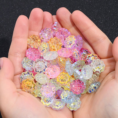 AB Iridescent Sunflower Glass Beads