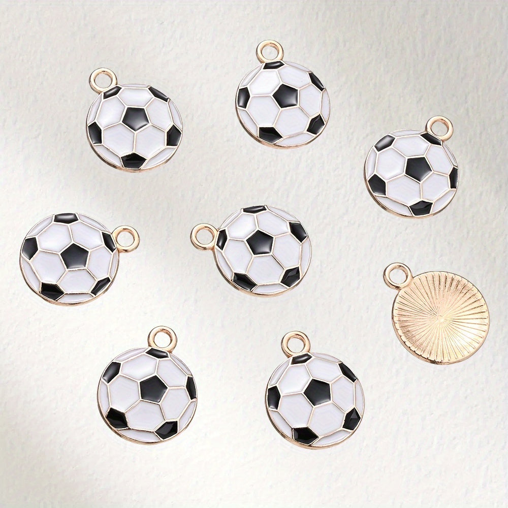 10PCS 13×17mm Colorful Football Acrylic Pendant Set