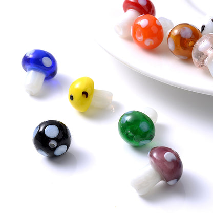 30pcs 10x14mm Mushroom Glass Beads