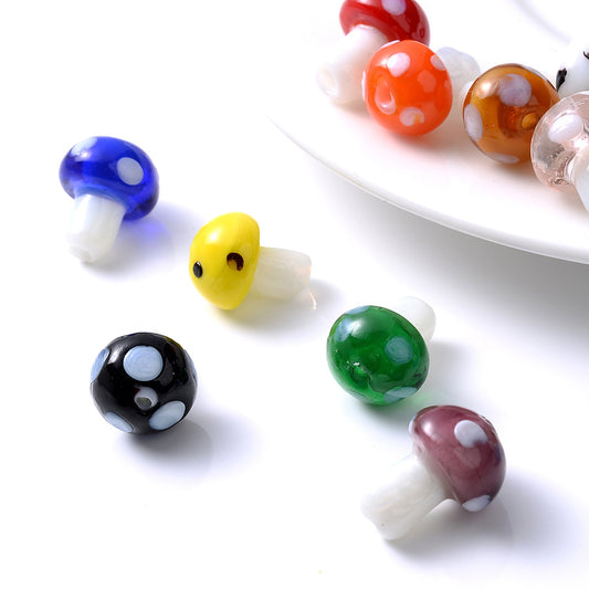 30pcs 10x14mm Mushroom Glass Beads