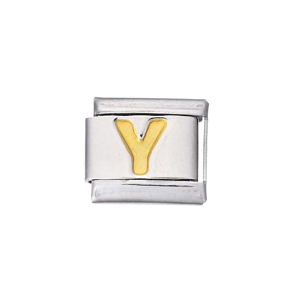 A-Z English Letter Stainless Steel Italian Charm Links