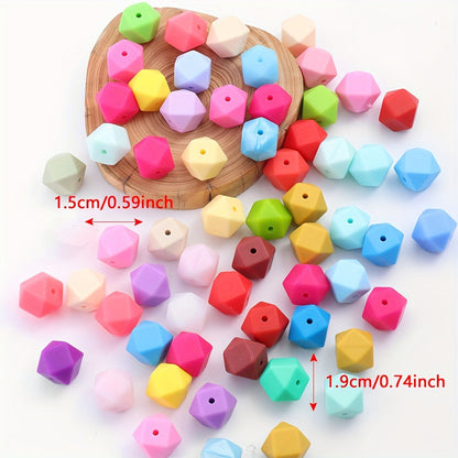 10PCS 15×19mm Polygonal Silicone Bead Set