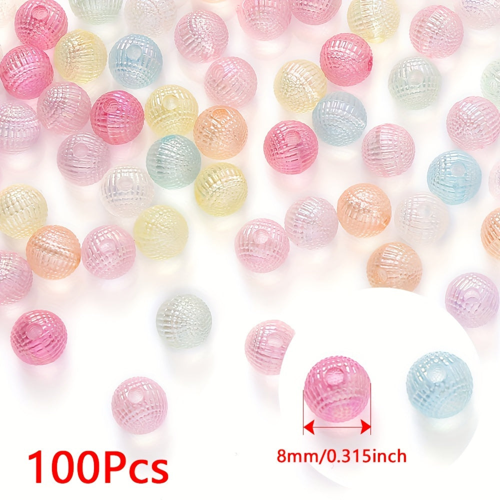 50-100pcs 8/10mm Acrylic Spacer Beads Loose Macarone Jewelry Beads