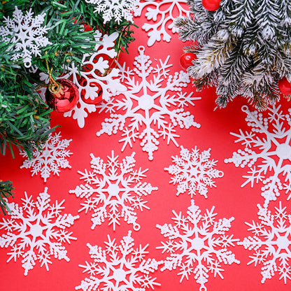 White Glitter Snowflake Hanging Ornaments
