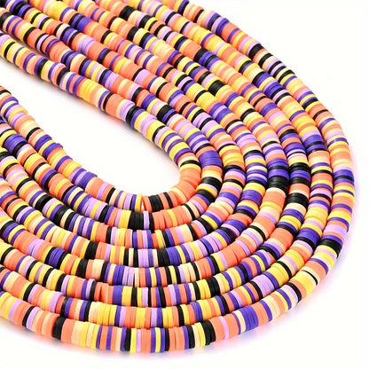 1PC 6mm Flat Round Polymer Clay Bead Set