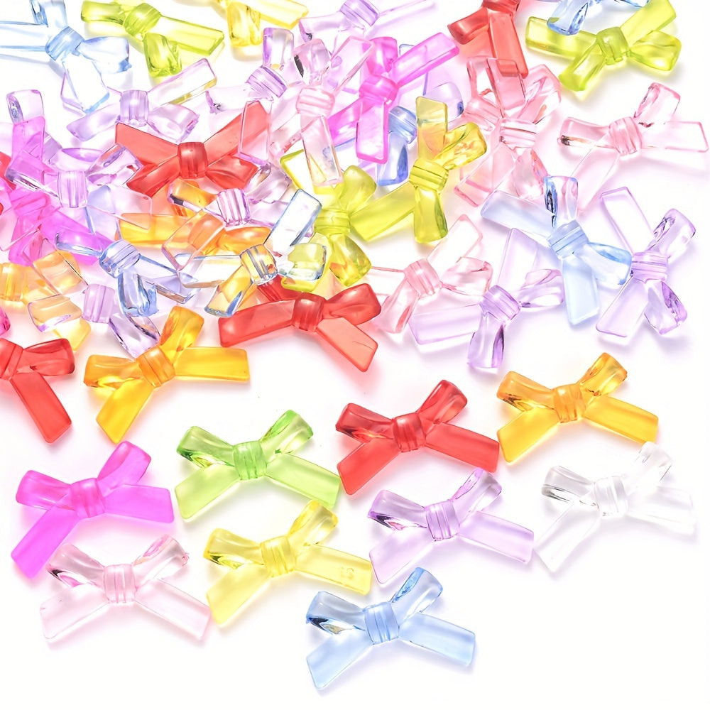 Clear Bow Tie Acrylic Flatback Beads