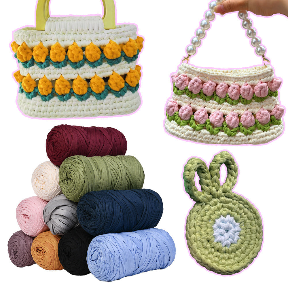2 Rolls Multicolor Polyester T-Shirt Yarn