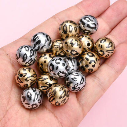 10pcs/lot 16mm Random Leopard Print Acrylic Beads