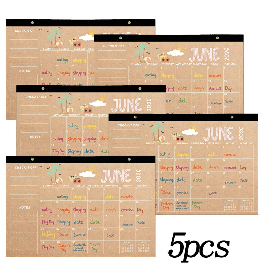 1/2/5PCS 2026–2027 18-Month Wall Calendar