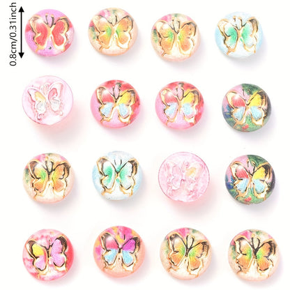 Butterfly Pattern Acrylic Beads