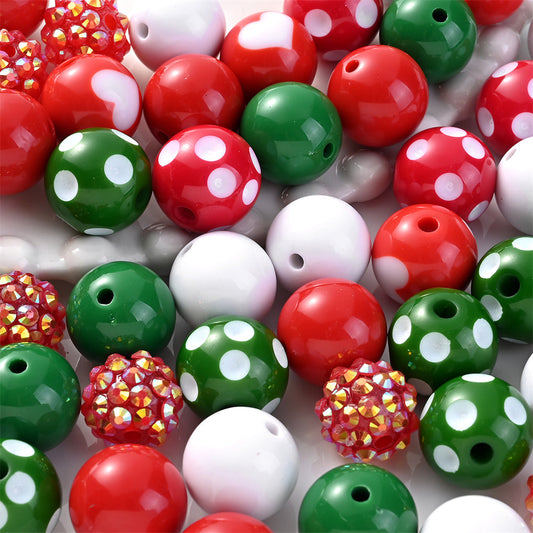 Christmas Rhinestone Acrylic Beads