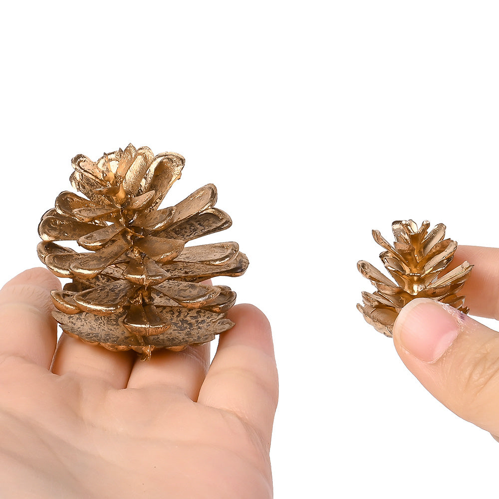 Golden Christmas Pine Cone Ornaments