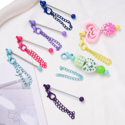 Metal Beaded Keychain Rods