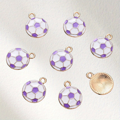 10PCS 13×17mm Colorful Football Acrylic Pendant Set