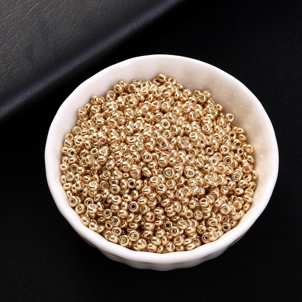 200/500/1000pcs Golden & Silvery Glass Seed Beads