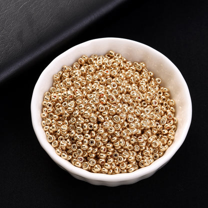 200/500/1000pcs Golden & Silvery Glass Seed Beads