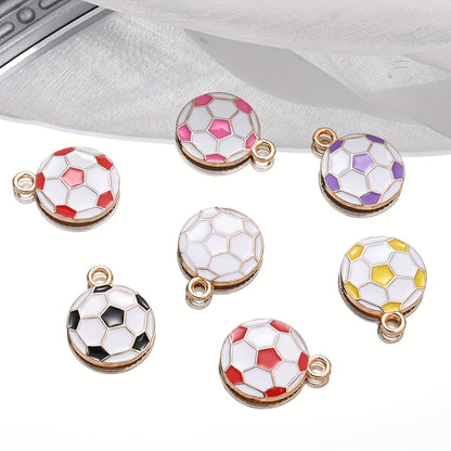 10PCS 13×17mm Colorful Football Acrylic Pendant Set